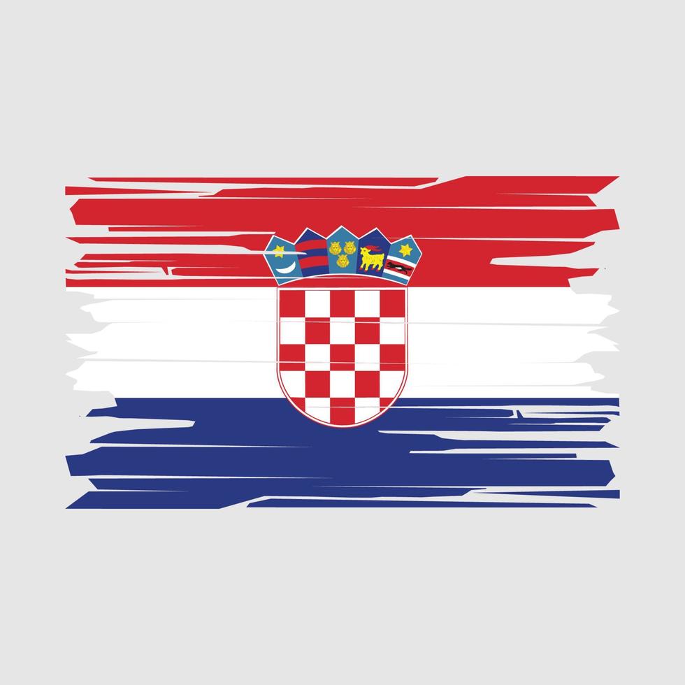 kroatien flagge pinselvektor vektor