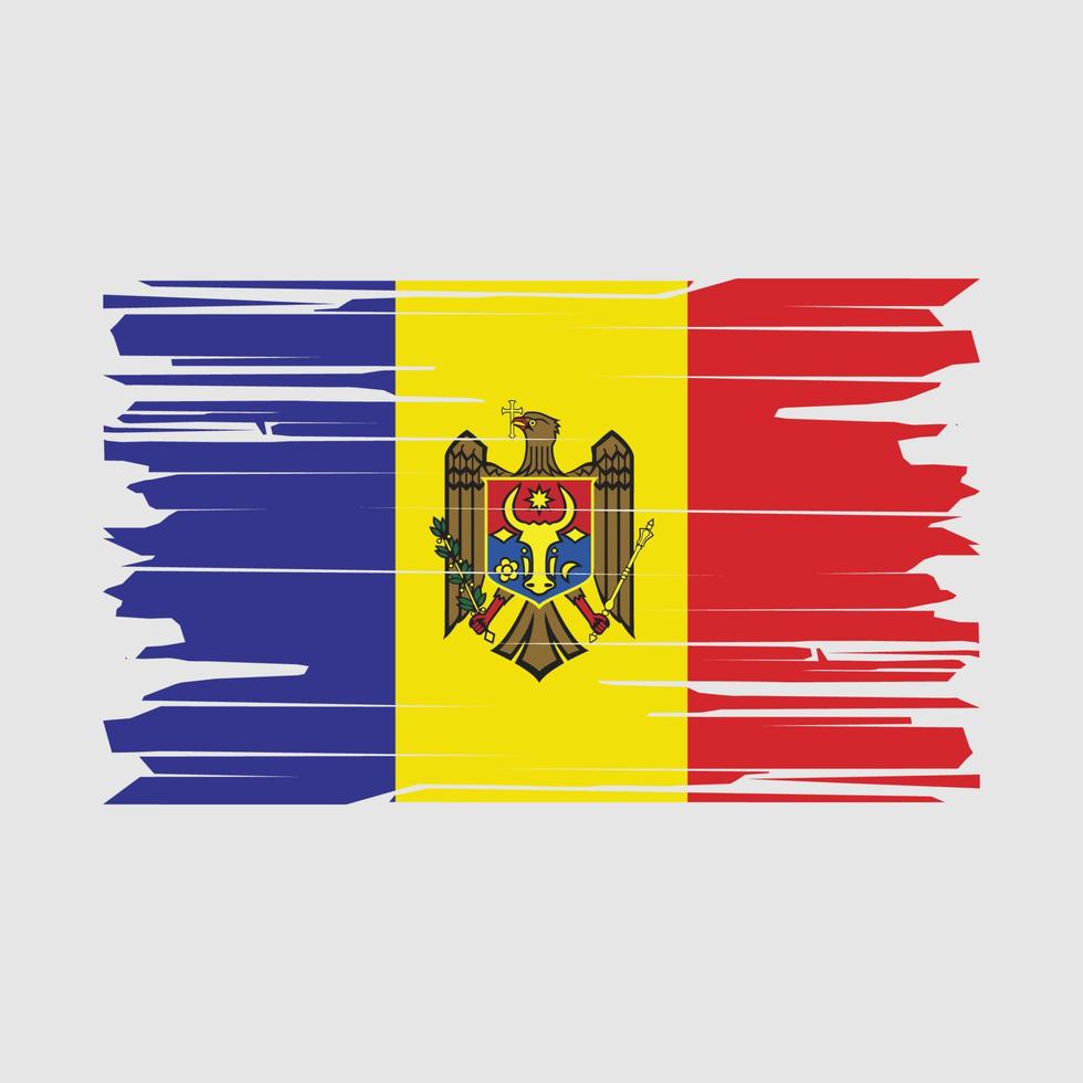 moldawischer Flaggenbürstenvektor vektor