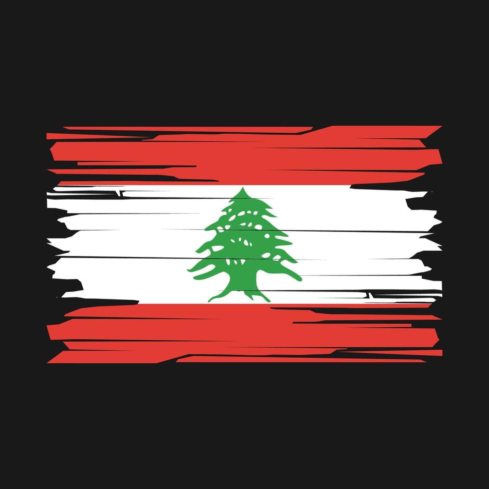 Pinselvektor der libanon-Flagge vektor