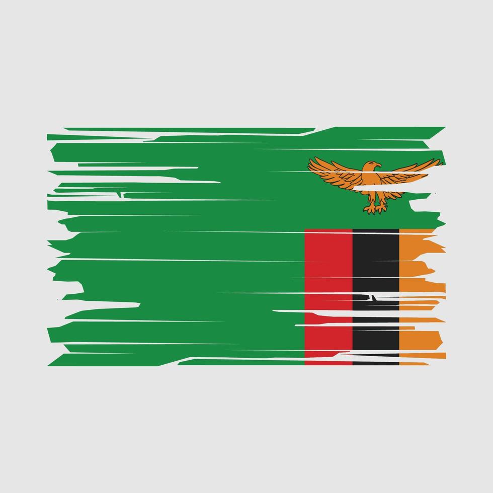 zambia flagga borsta vektor