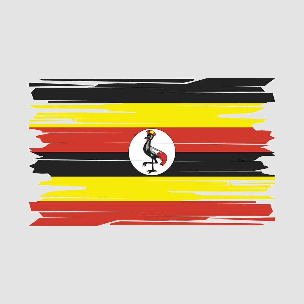 uganda flagga borsta vektor