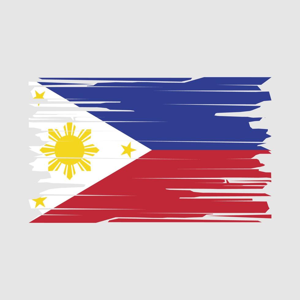 philippinischer Flaggenbürstenvektor vektor