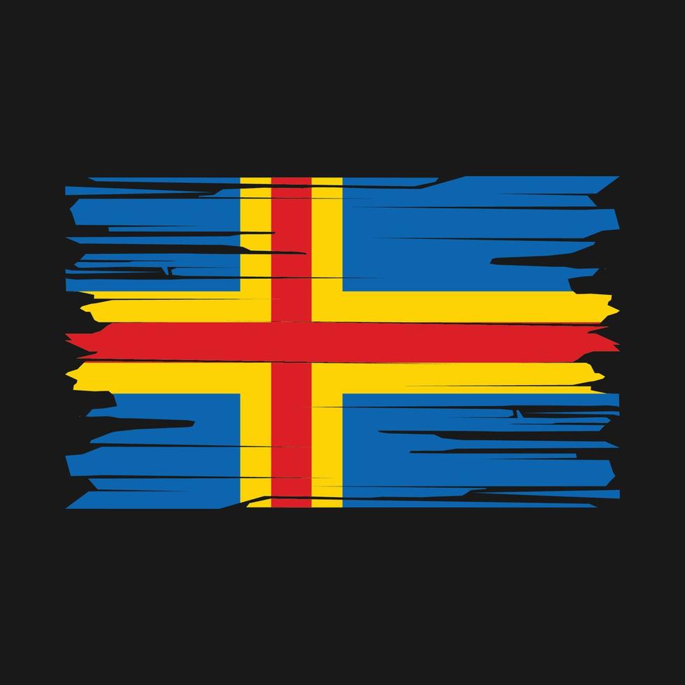 Aland-Inseln-Flagge-Pinsel-Vektor vektor