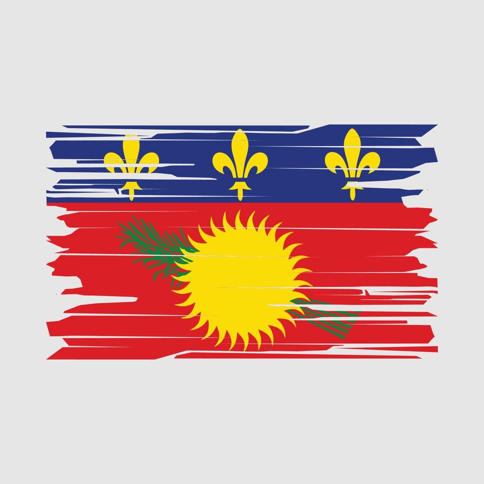 guadeloupe flag pinselvektor vektor