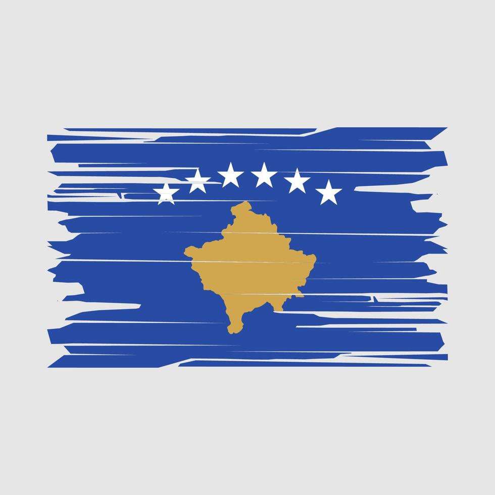 kosovo flagga borsta vektor