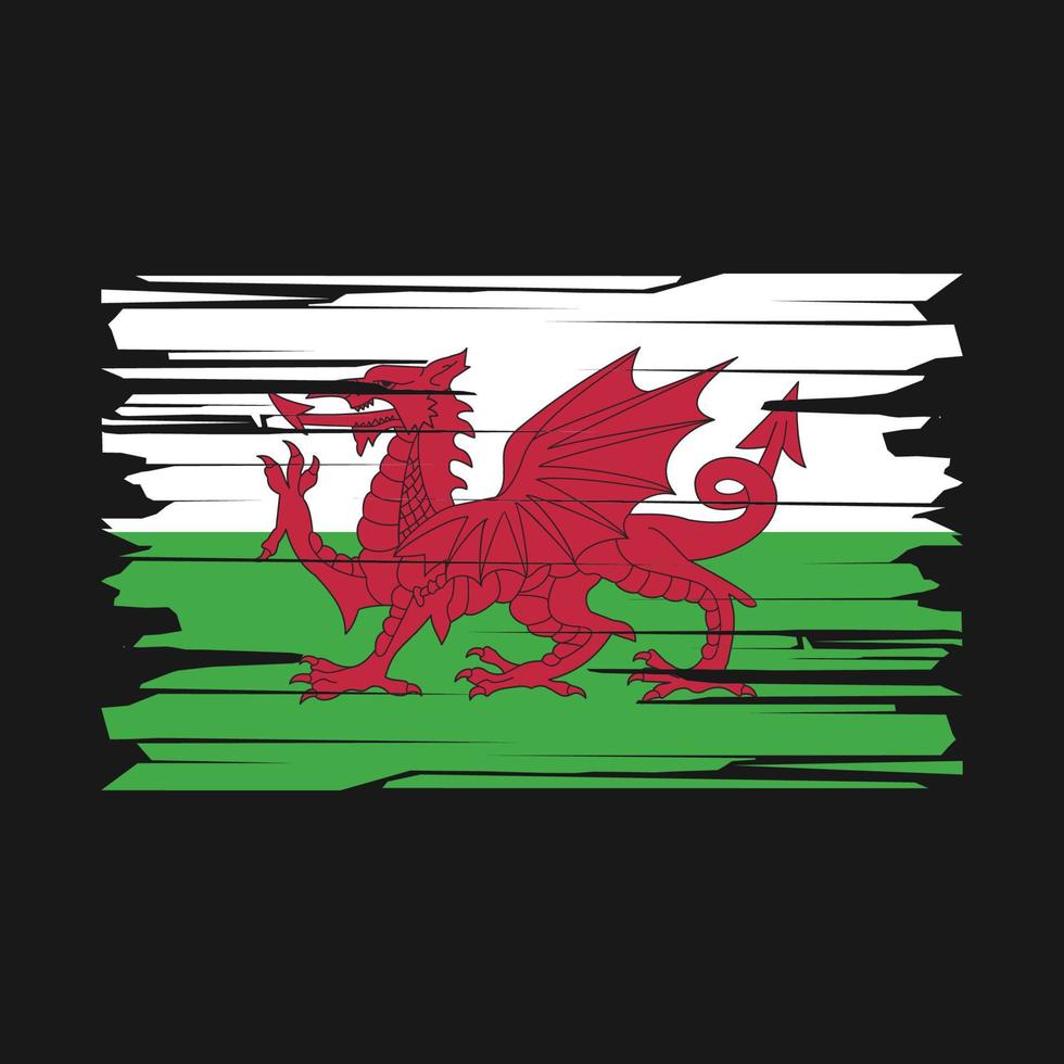 wales flagga borsta vektor