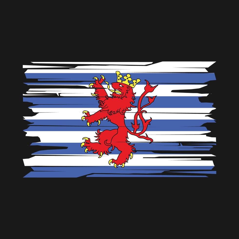 Pinselvektor der luxemburgischen Flagge vektor