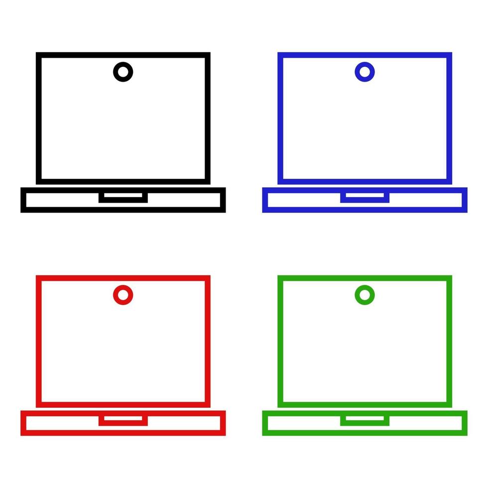 Laptop auf weißem Hintergrund eingestellt vektor