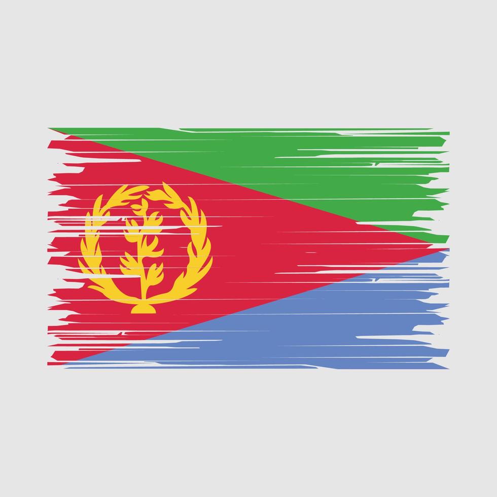 Eritrea Flaggenpinsel vektor