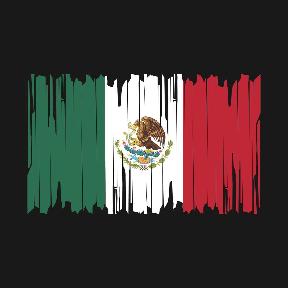 Mexiko-Flaggen-Pinsel-Vektor vektor