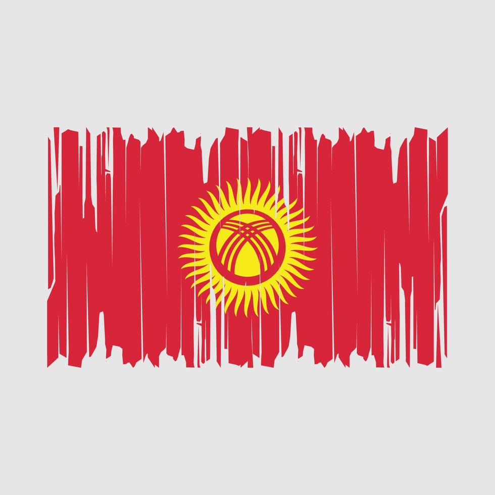 kyrgyzstan flagga borsta vektor