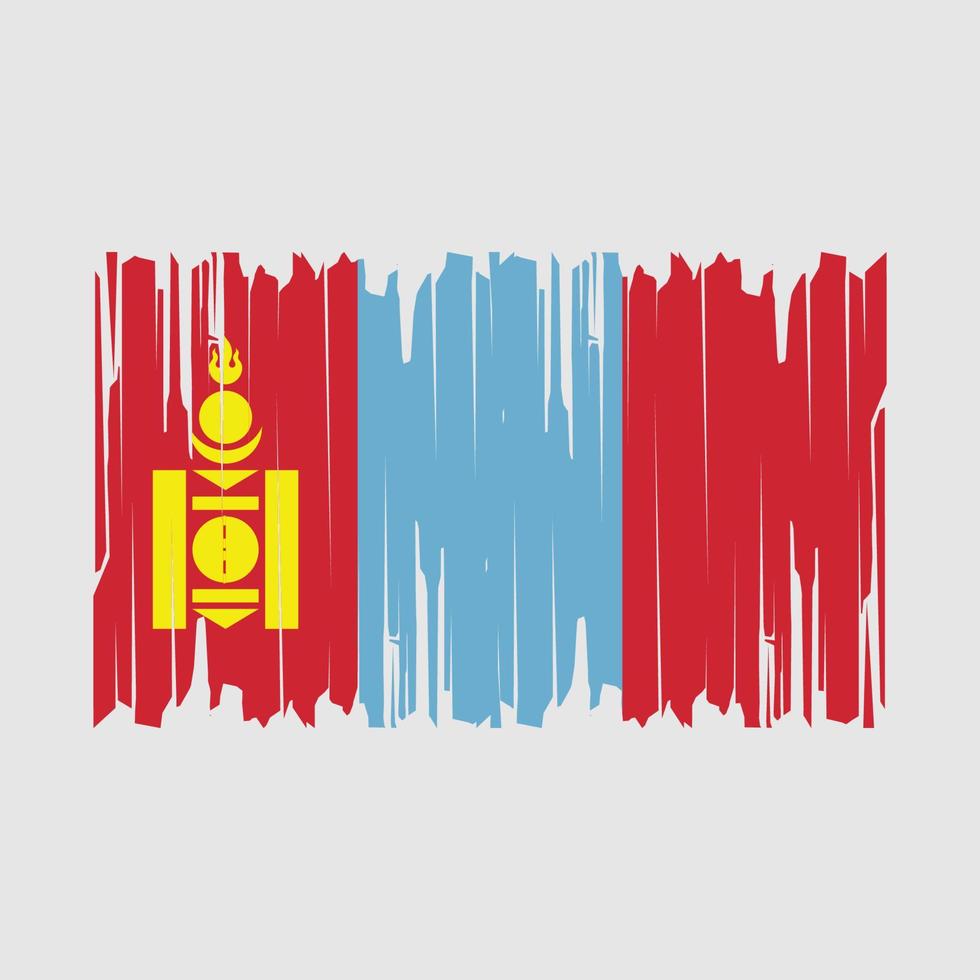 Pinselvektor der Mongolei-Flagge vektor