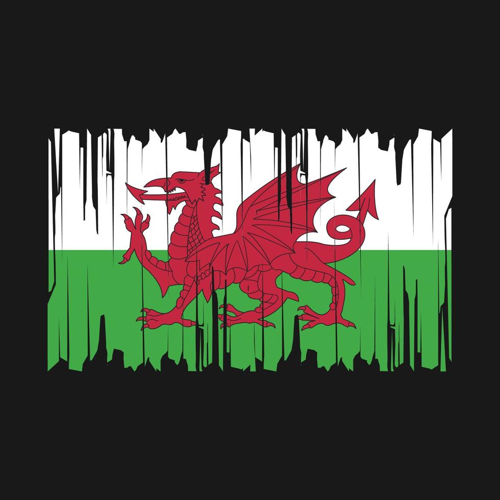 wales flagga borsta vektor