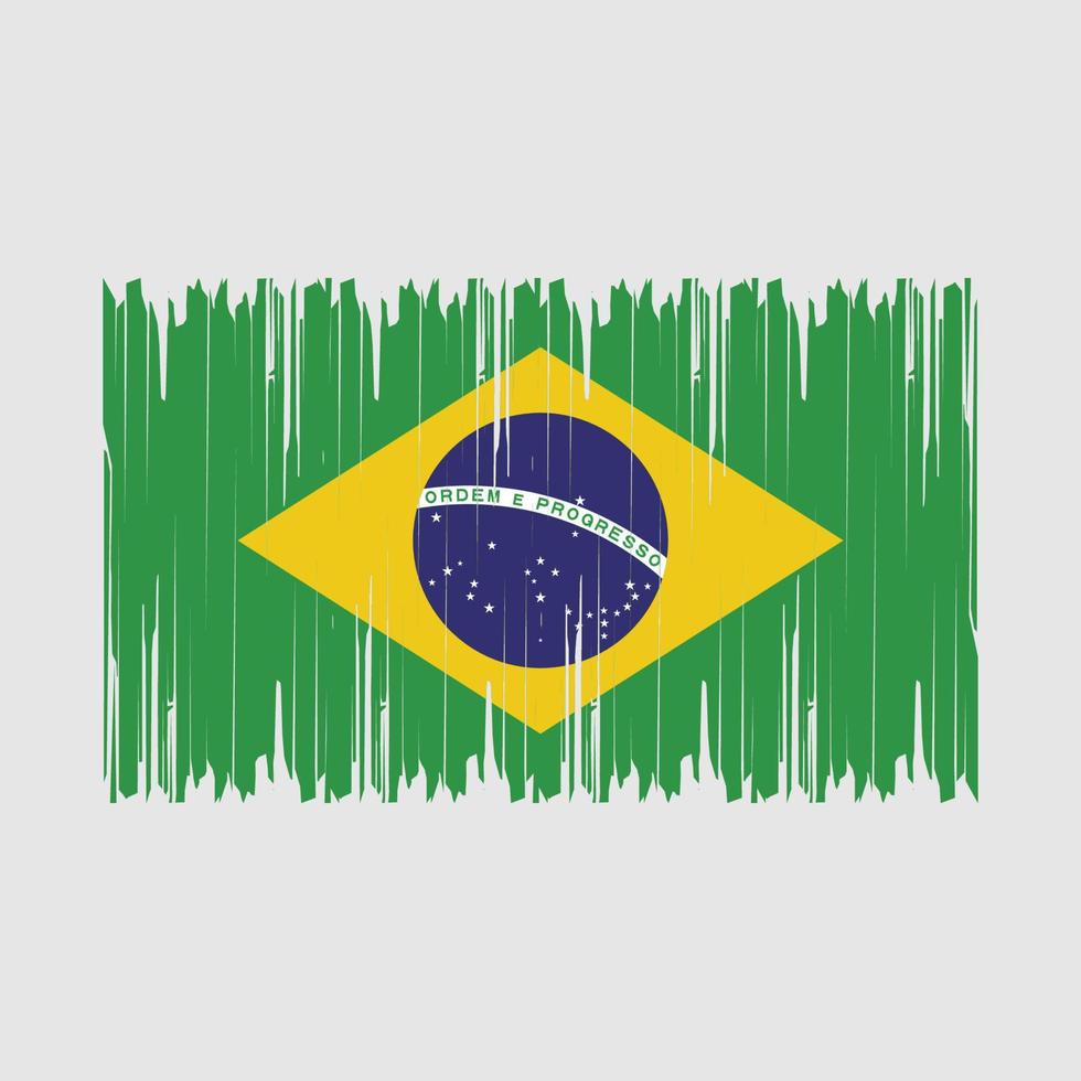 brasilien-flaggenpinsel-vektorillustration vektor