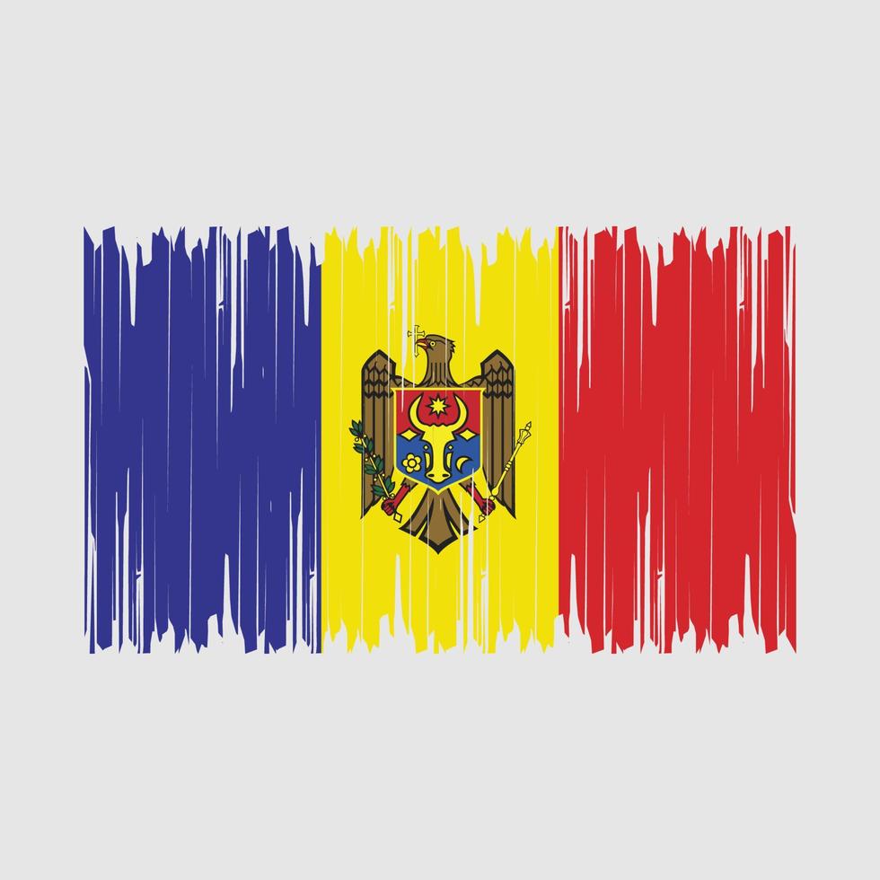 moldavien flagga borsta vektor illustration