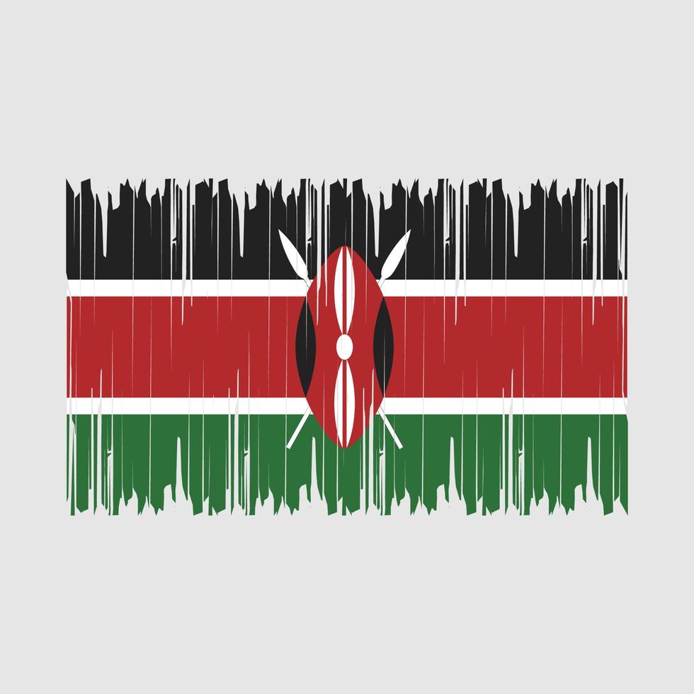 kenia flag pinsel vektor illustration