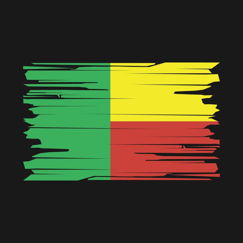 benin flag pinselvektor vektor