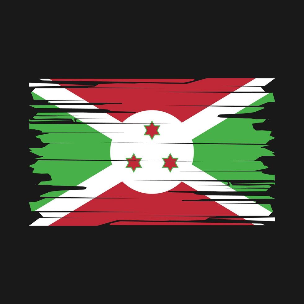 burundi flagga borsta vektor