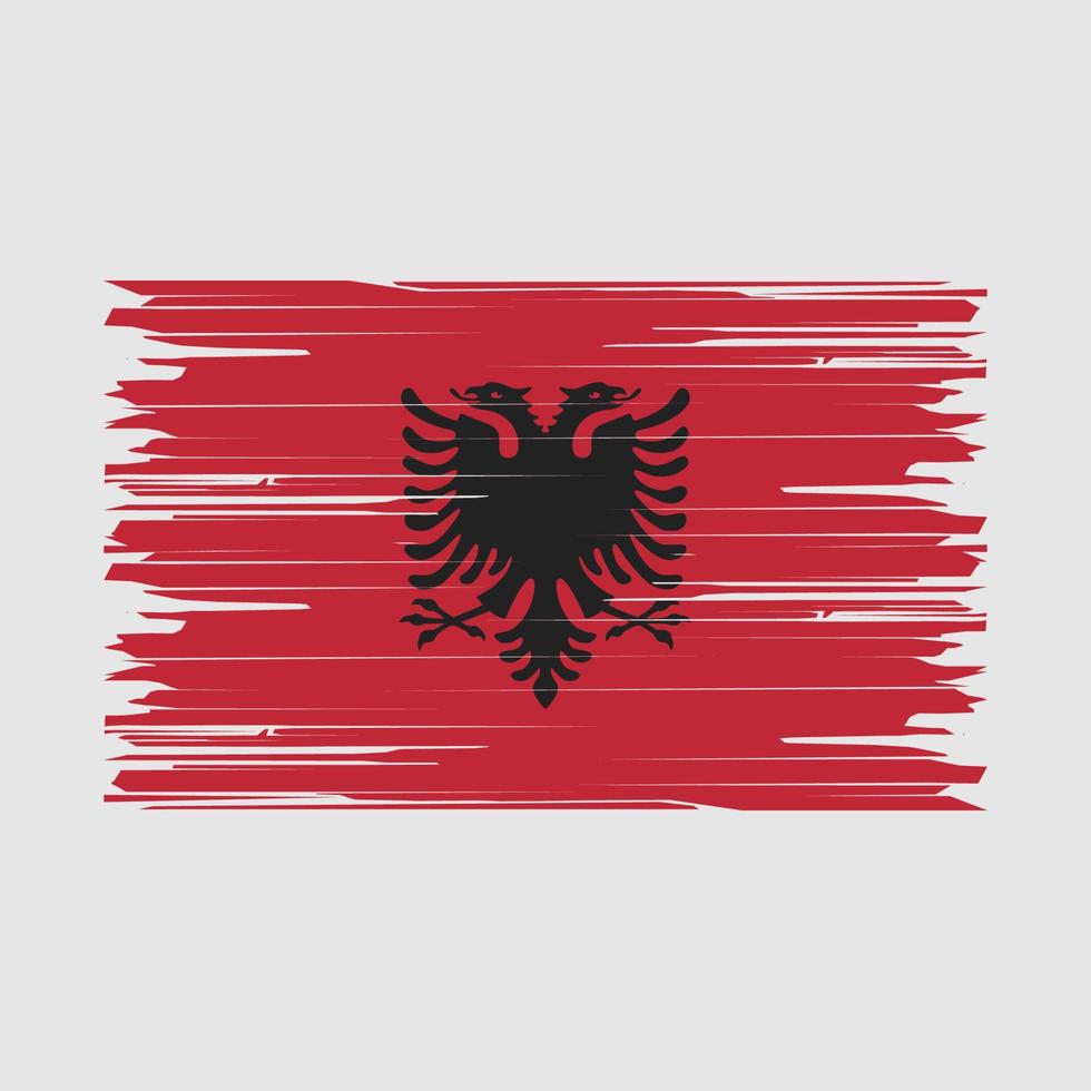 Albanien Flaggenpinsel vektor