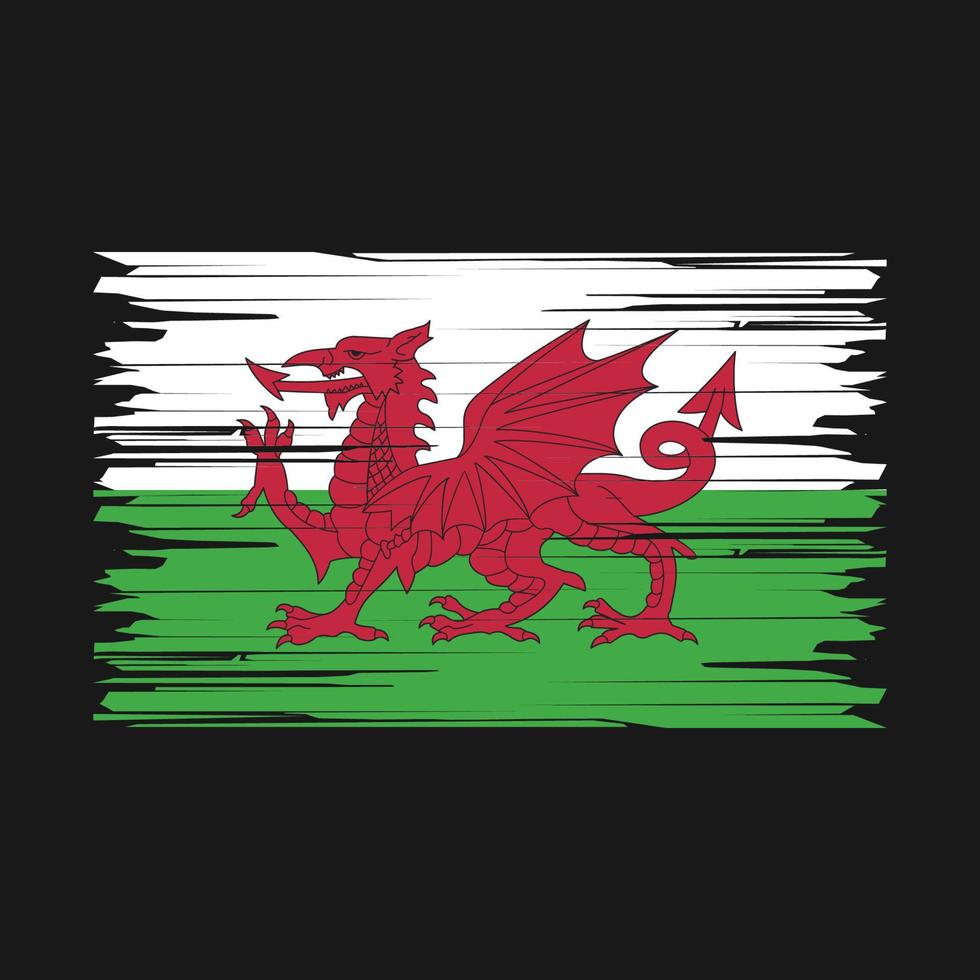 Wales-Flagge-Pinsel vektor