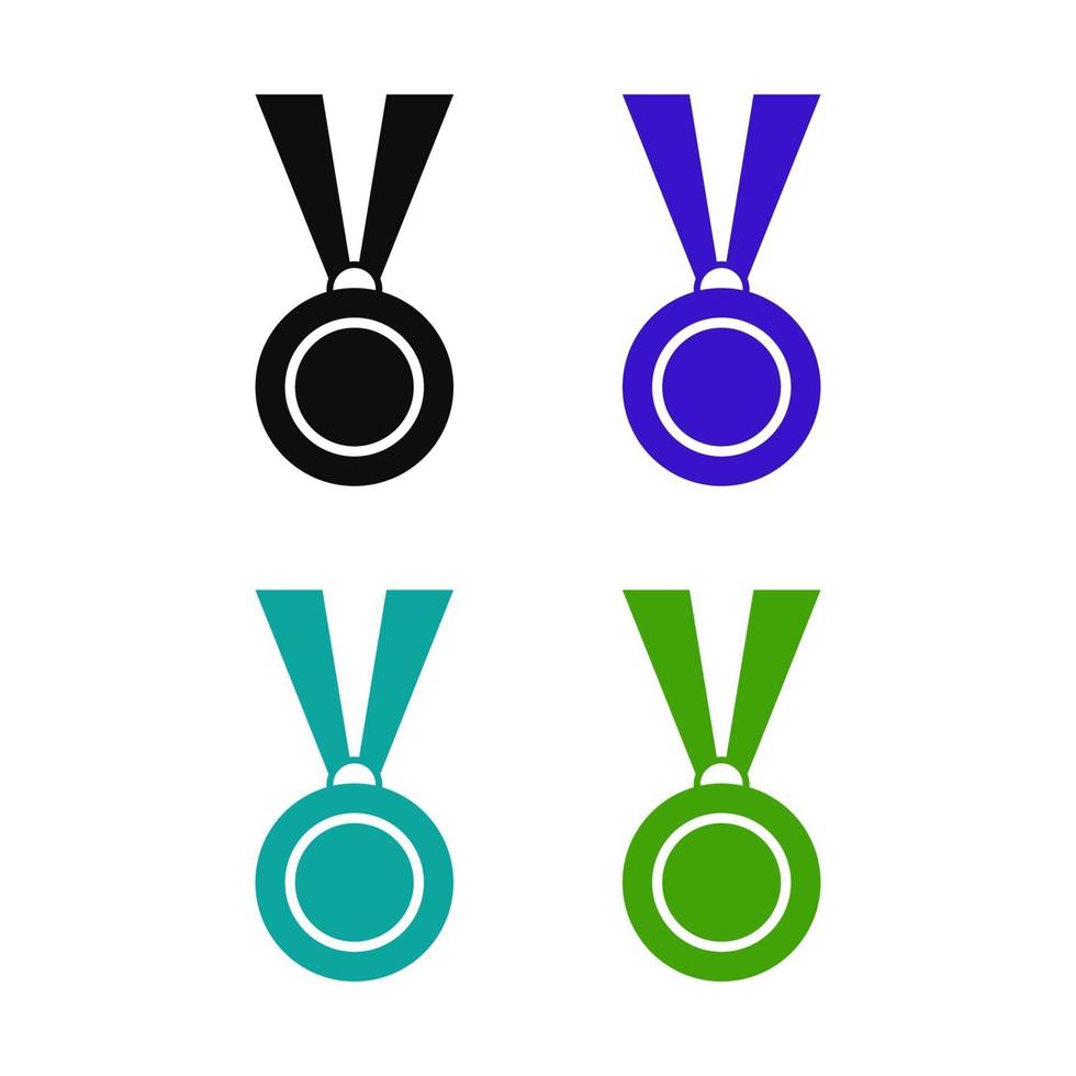 uppsättning medalj på vit bakgrund vektor