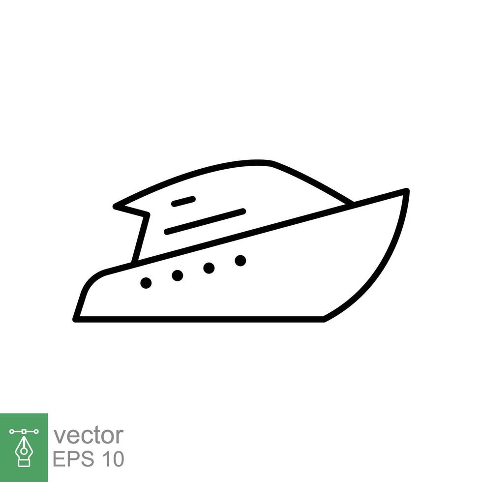Yacht Linie Symbol. einfach Gliederung Stil zum Netz und App. Kreuzfahrt, Tourismus und Reise Konzept. Vektor Illustration auf Weiß Hintergrund. eps 10.