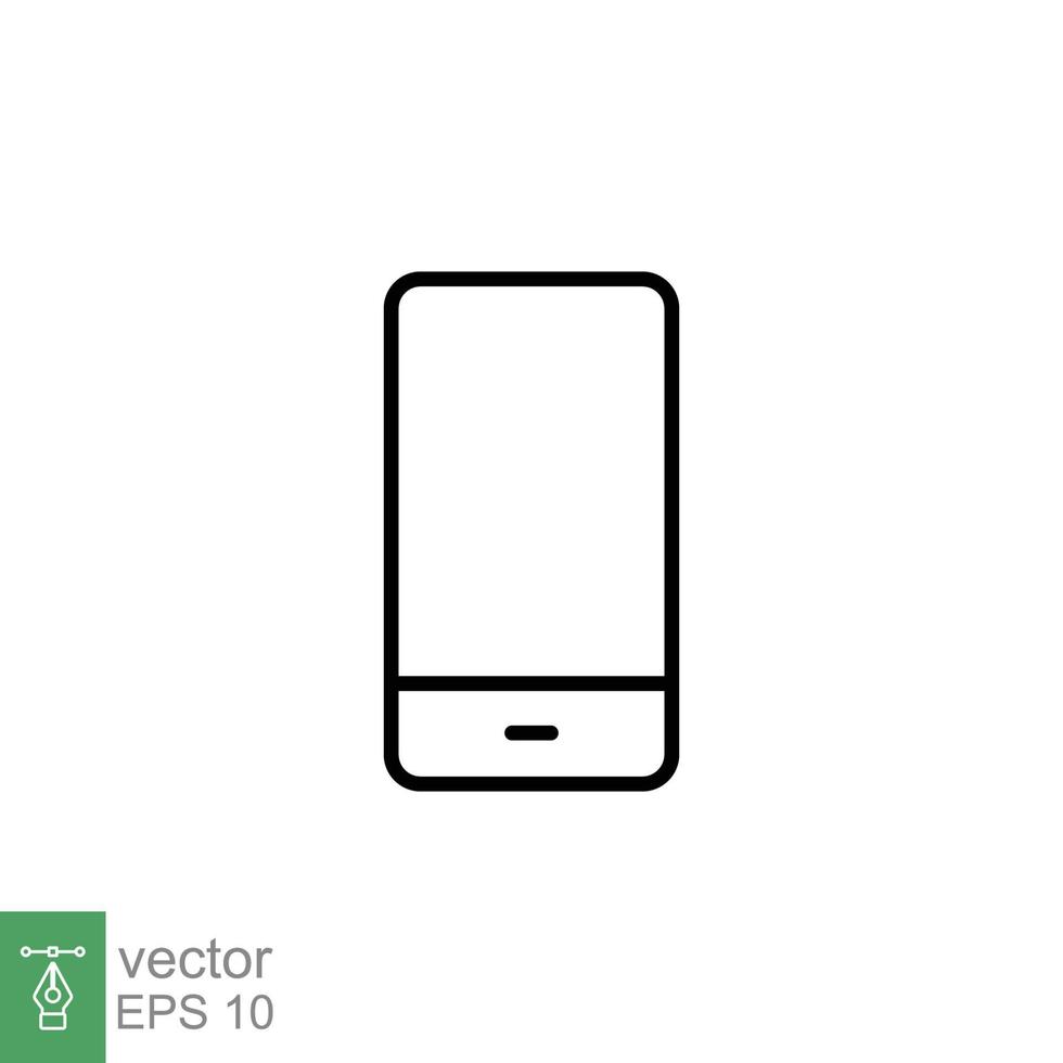 mobil telefon linje ikon. enkel översikt stil. minimal smartphone, telefon, cell telefon, teknologi begrepp. vektor illustration isolerat på vit bakgrund. eps 10.