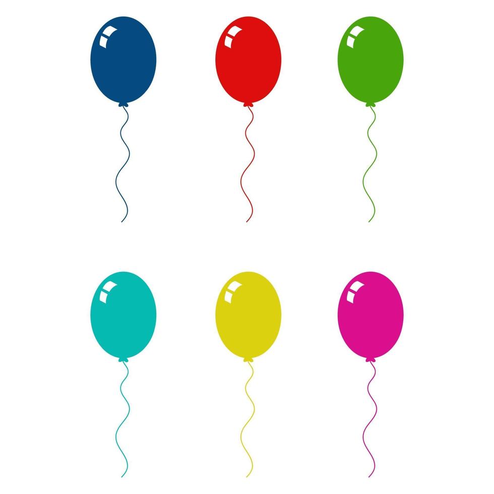 Satz Luftballons auf weißem Hintergrund vektor