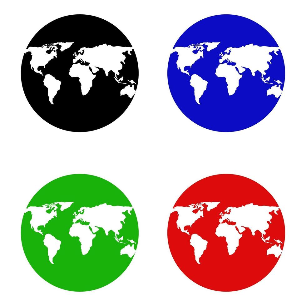 uppsättning av planeten jorden på vit bakgrund vektor