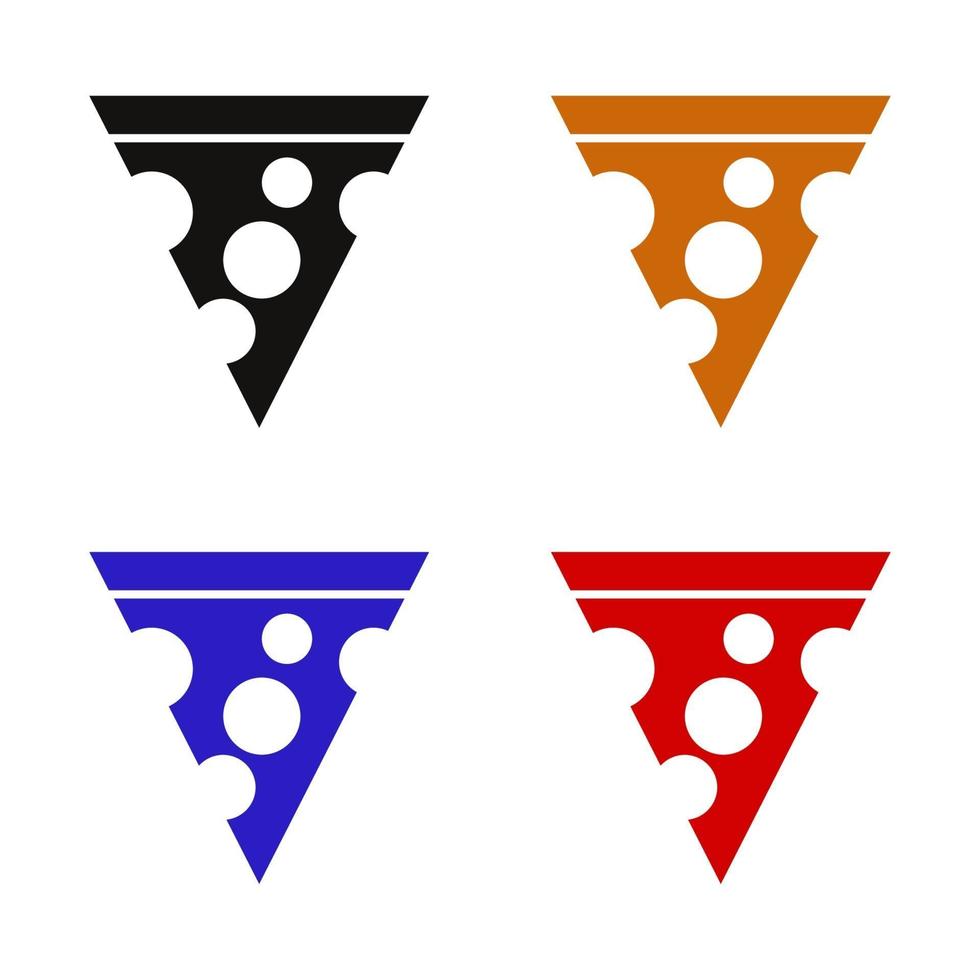 Satz Pizza auf weißem Hintergrund vektor