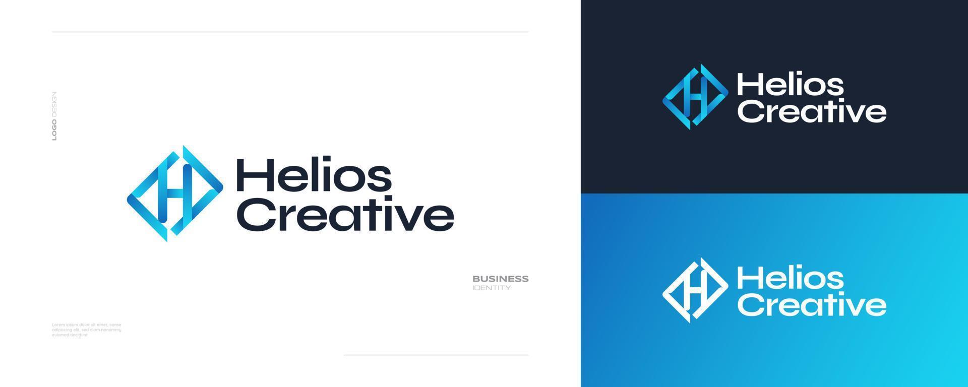 abstrakt och modern brev h logotyp design med blå lutning stil. lämplig för företag och teknologi företag logotyp vektor