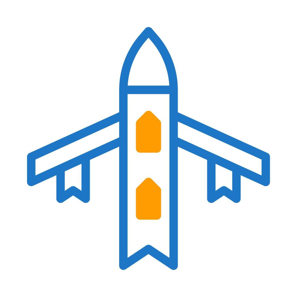 Flugzeug Symbol Duotone Blau Orange Stil Militär- Illustration Vektor Heer Element und Symbol perfekt.