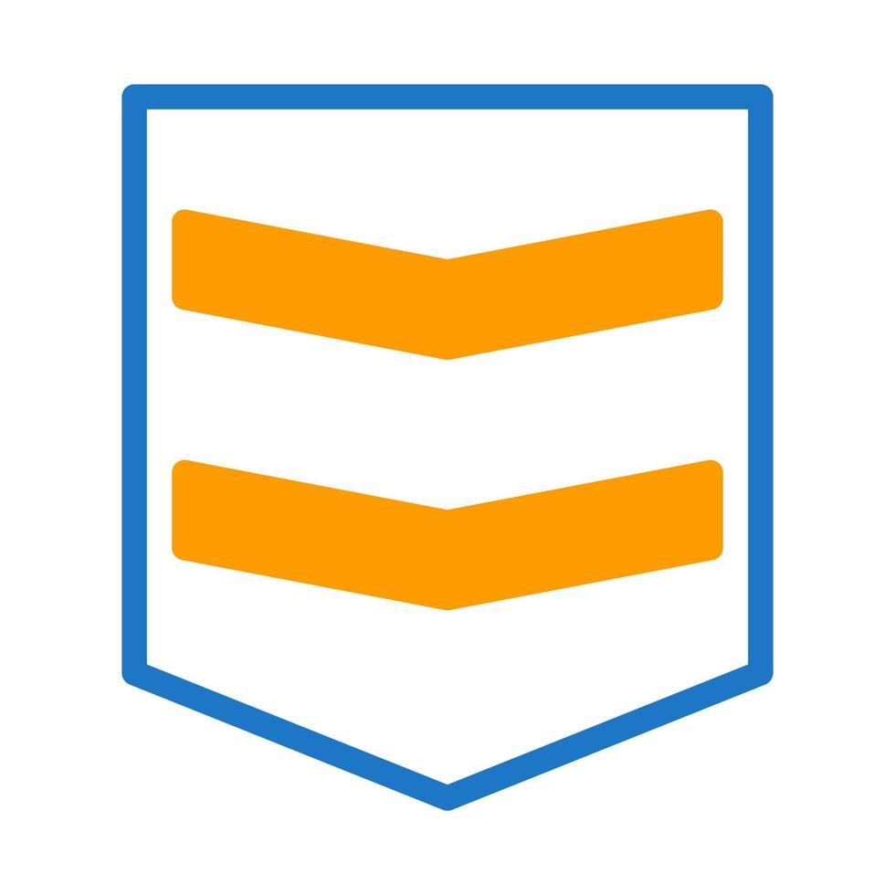 Abzeichen Symbol Duotone Blau Orange Stil Militär- Illustration Vektor Heer Element und Symbol perfekt.