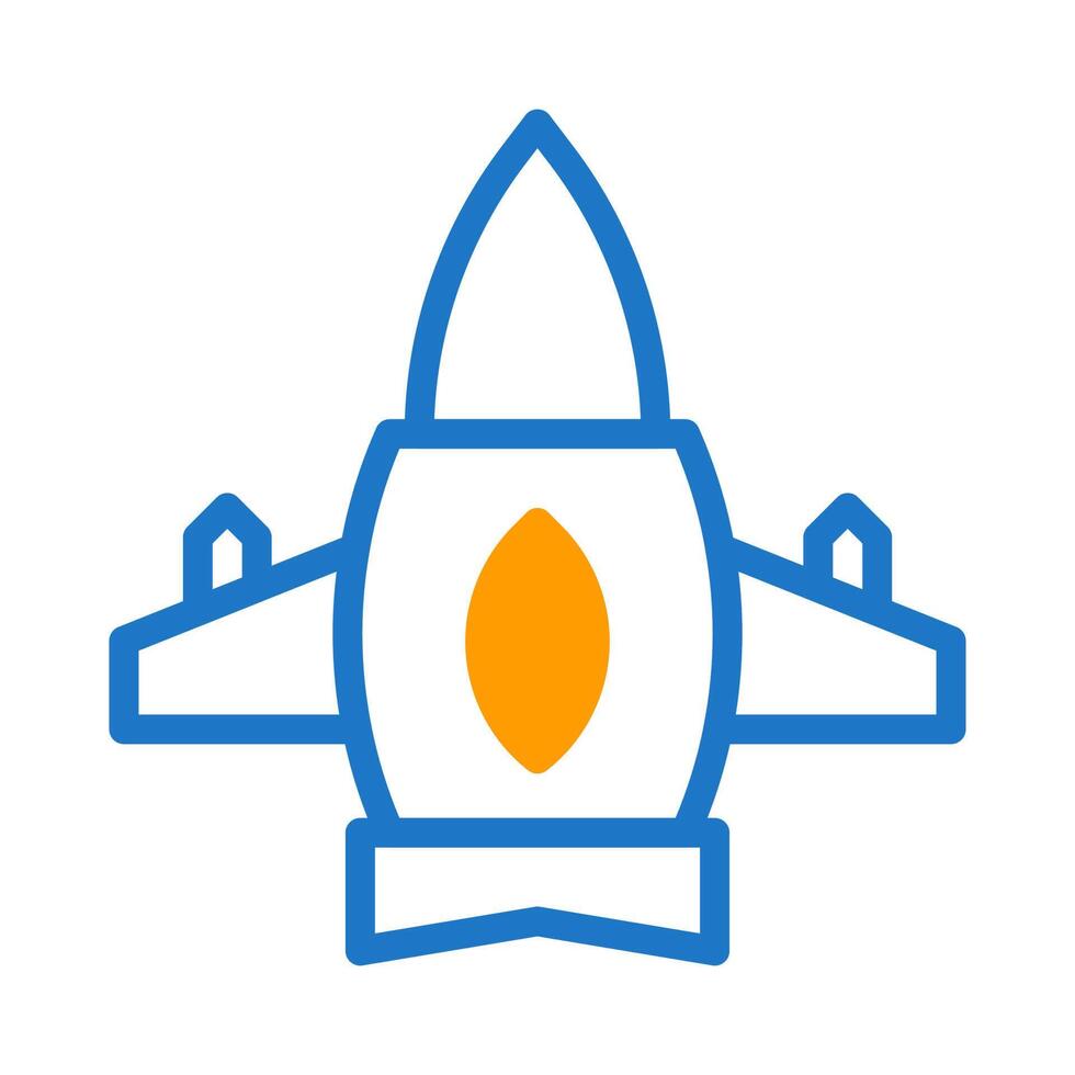 Flugzeug Symbol Duotone Blau Orange Stil Militär- Illustration Vektor Heer Element und Symbol perfekt.