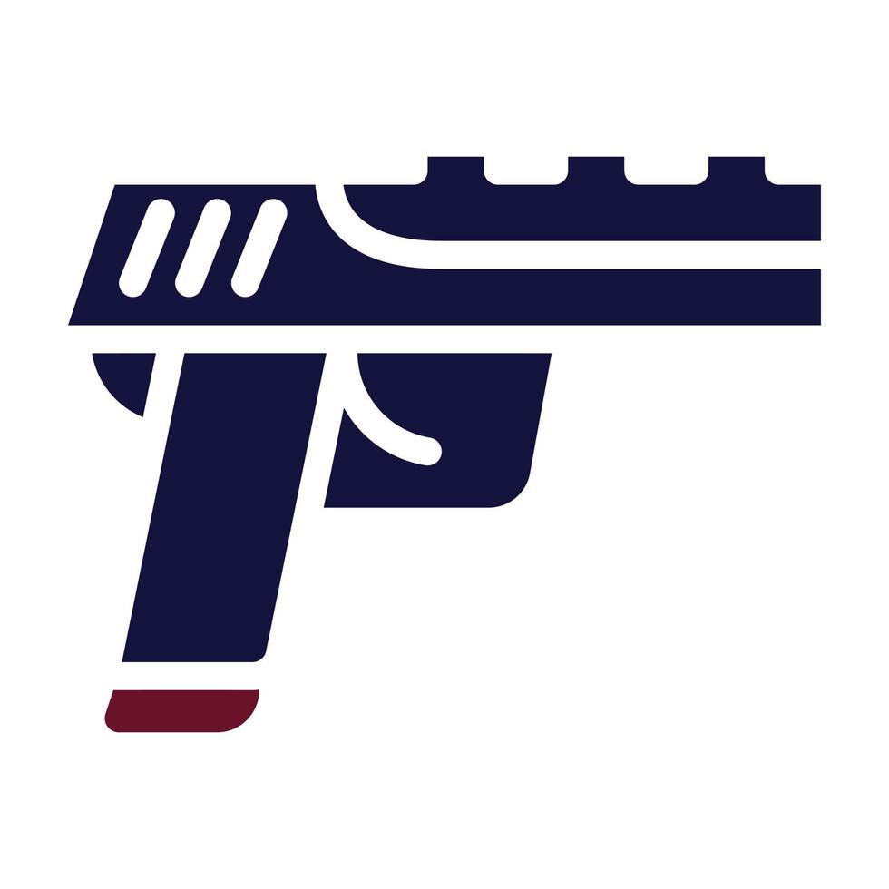 pistol ikon fast stil rödbrun Marin Färg militär illustration vektor armén element och symbol perfekt.