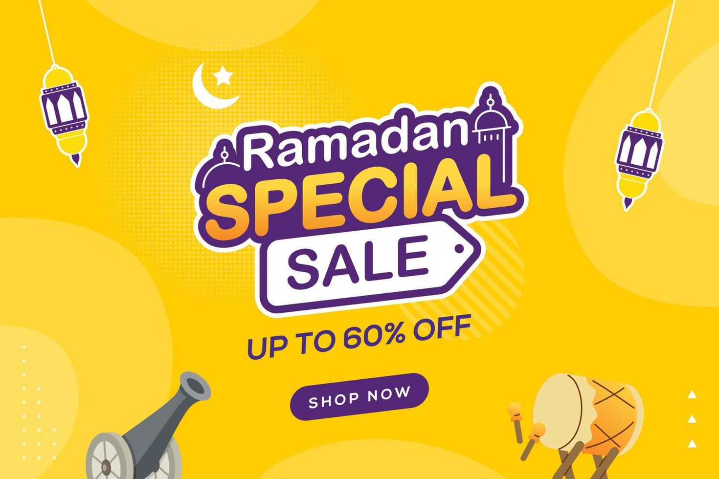 Ramadan Verkauf Beförderung Banner Vorlage vektor