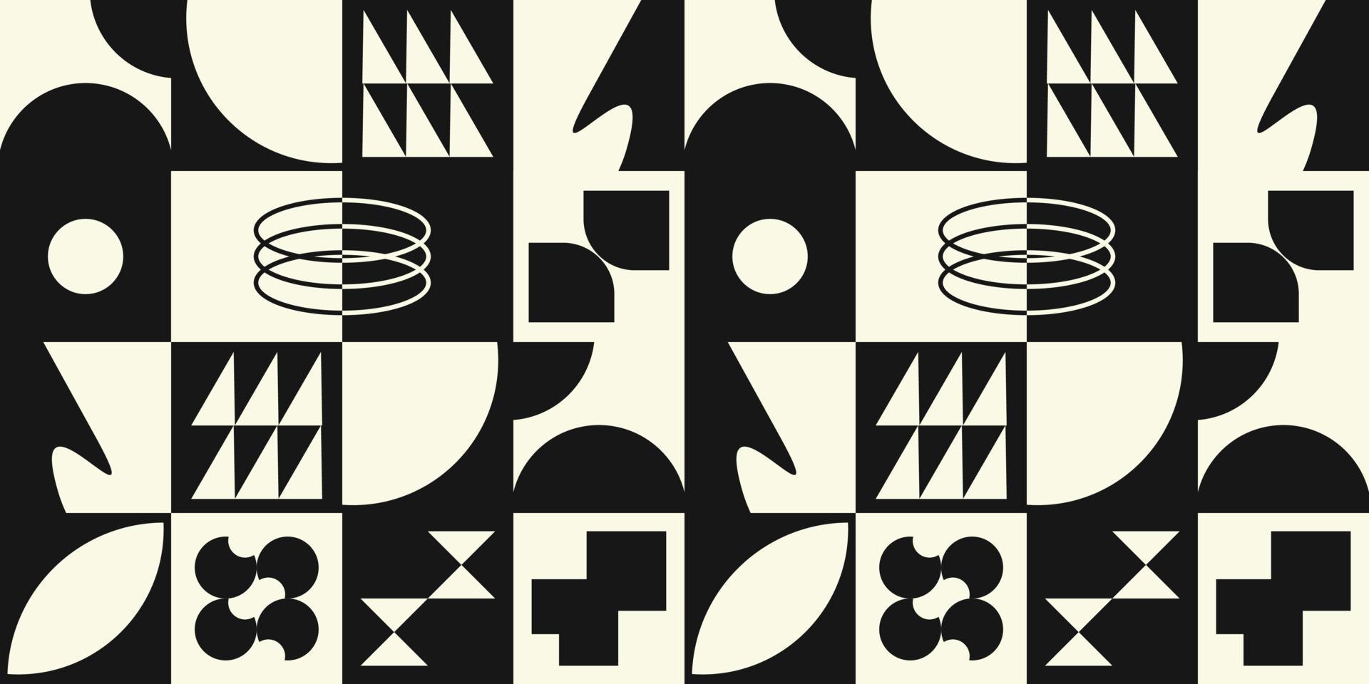 nahtlos Muster mit geometrisch Formen im schwarz und Weiß Farben. vektor