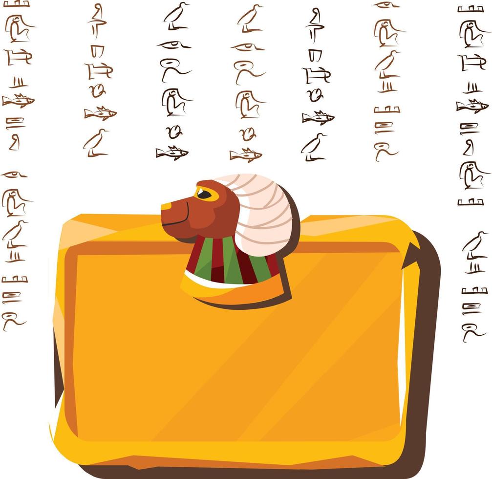 Stein Planke, Lehm Tablette und ägyptisch Hieroglyphen vektor