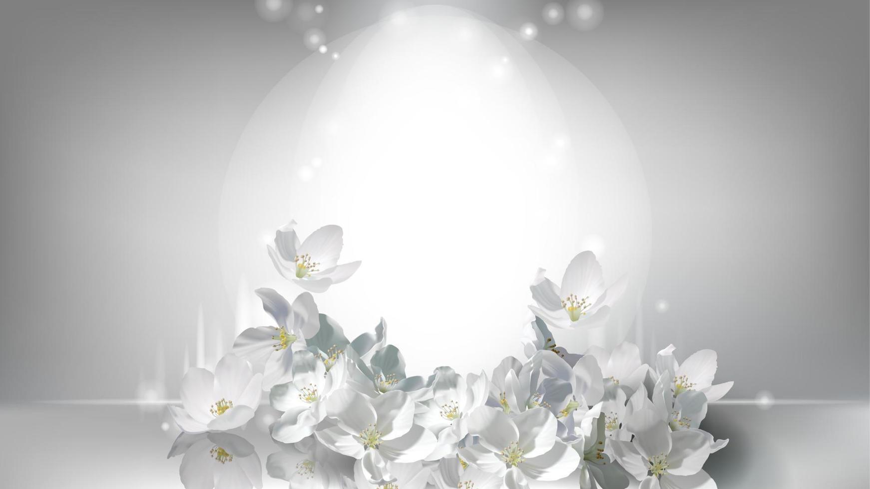 kosmetisk realistisk affisch, faller jasmin blommor vektor