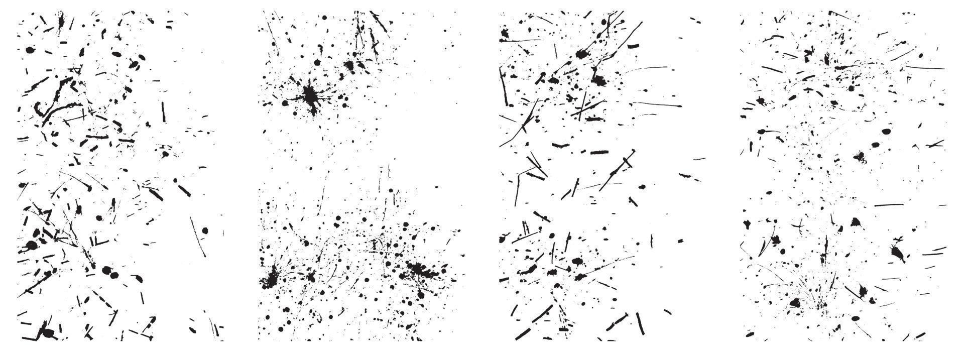 uppsättning av svart och vit bedrövad texturer. grunge bakgrunder och överlägg. eps 10. vektor