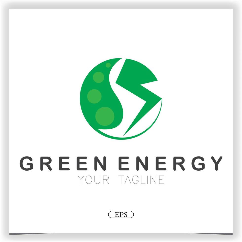 Grün Energie Konzept Symbol Symbol oder Etikette Vektor Bild Logo