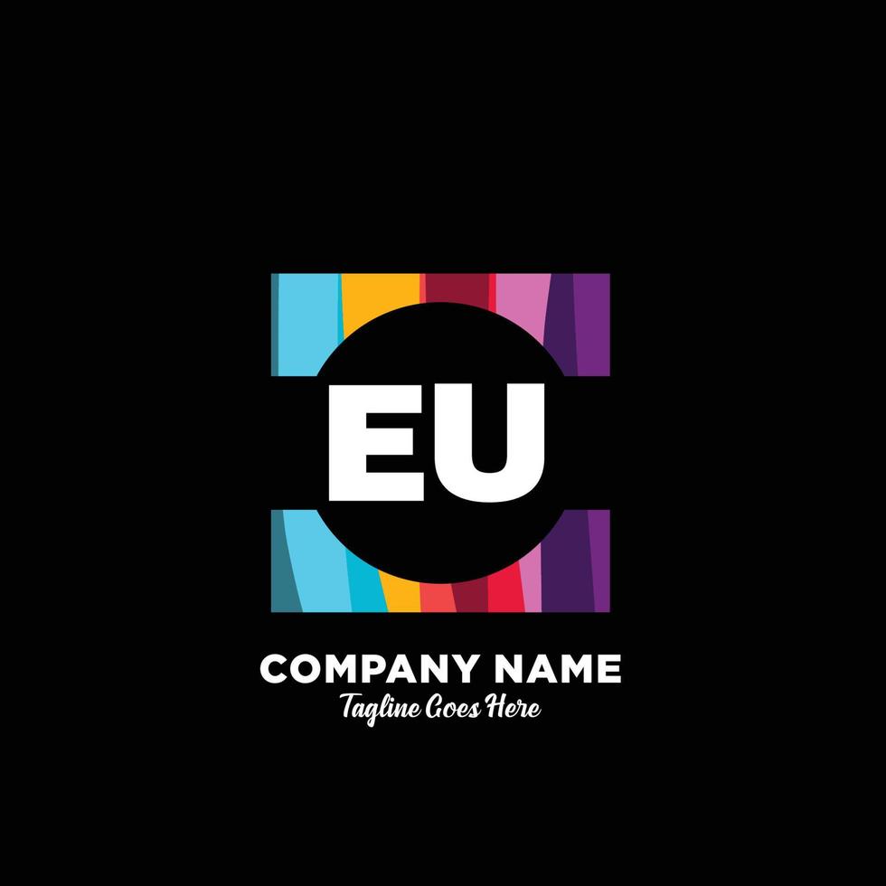 EU Initiale Logo mit bunt Vorlage Vektor. vektor