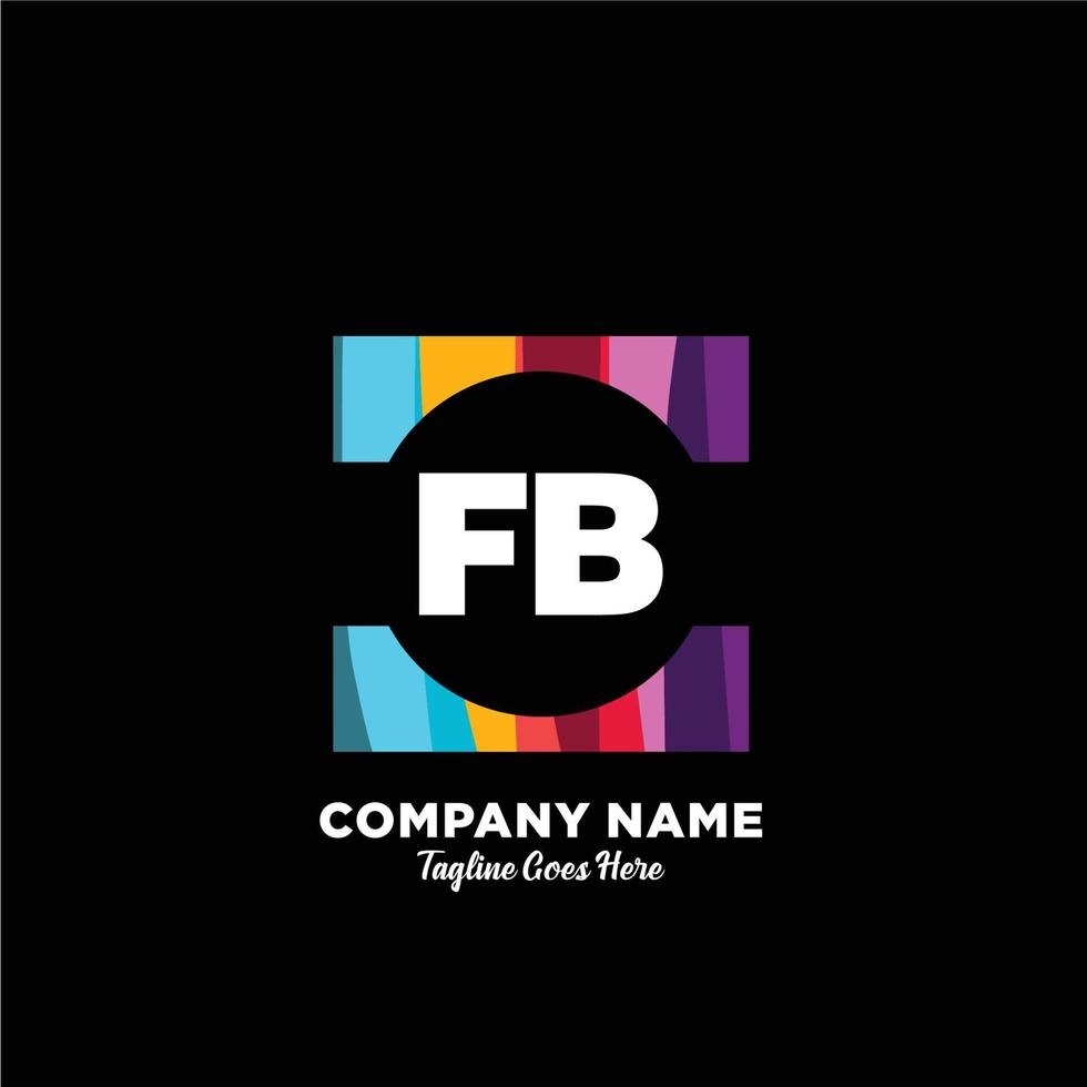 fb första logotyp med färgrik mall vektor. vektor