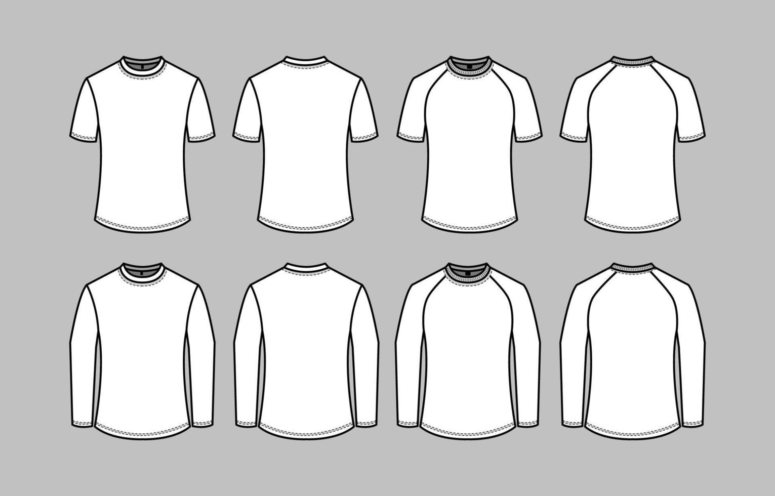 Weiß Gliederung T-Shirt Attrappe, Lehrmodell, Simulation vektor