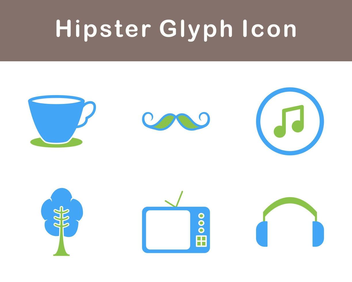hipster vektor ikon uppsättning