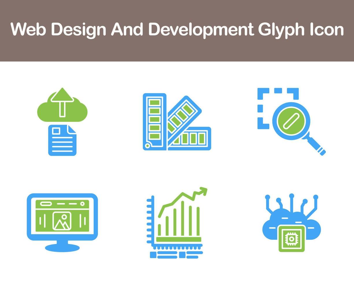 webb design och utveckling vektor ikon uppsättning