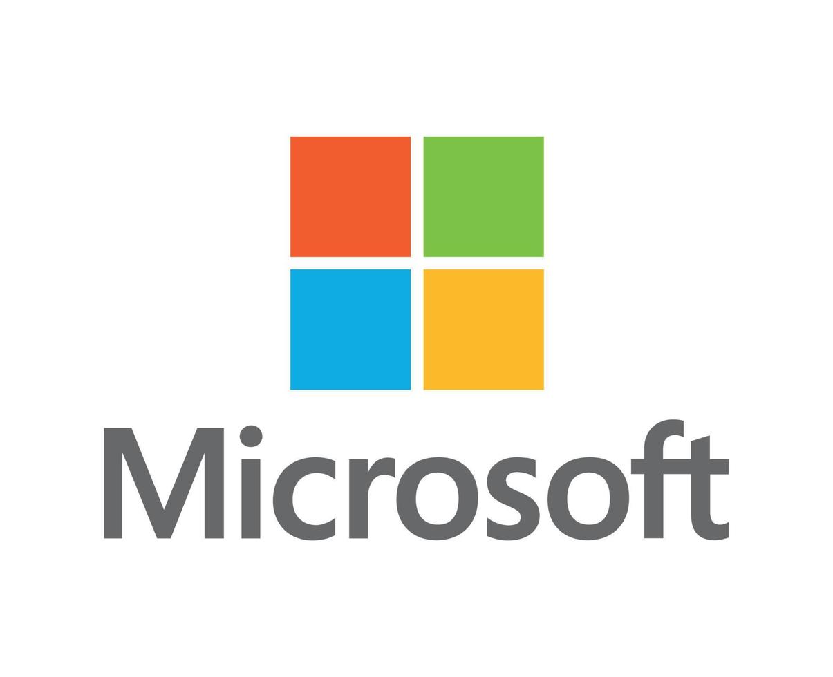 Microsoft programvara varumärke logotyp symbol med namn design illustration vektor
