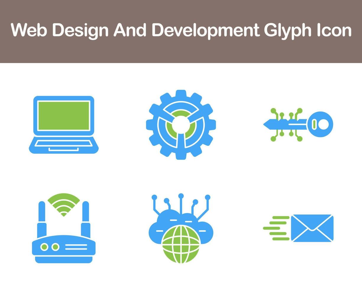 webb design och utveckling vektor ikon uppsättning