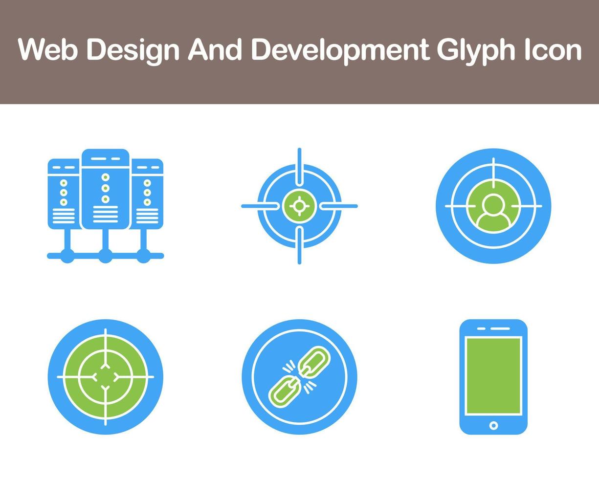 webb design och utveckling vektor ikon uppsättning
