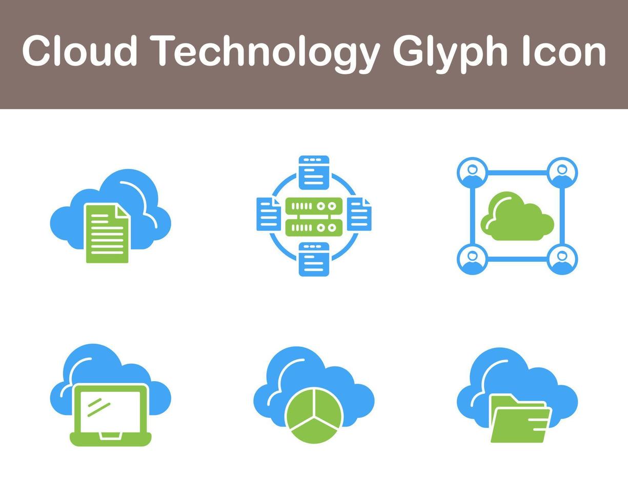 Wolke Technologie Vektor Symbol einstellen